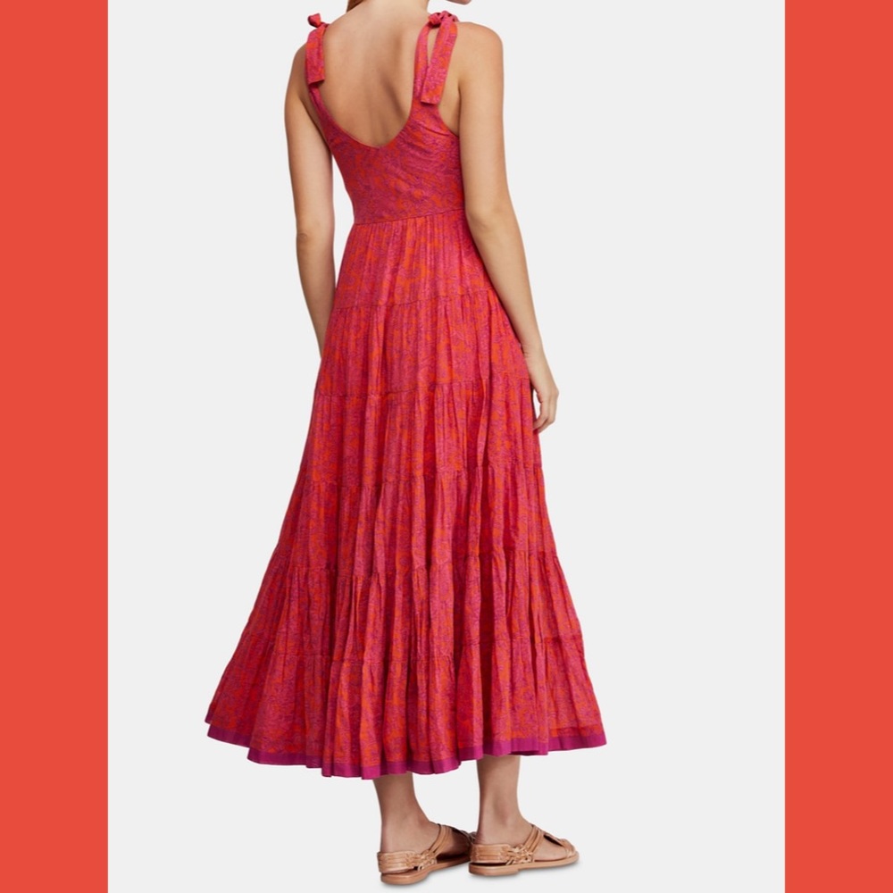 Free People Kika’s Midi Dress in Red FINAL PRICE💲 - Picture 4 of 6
